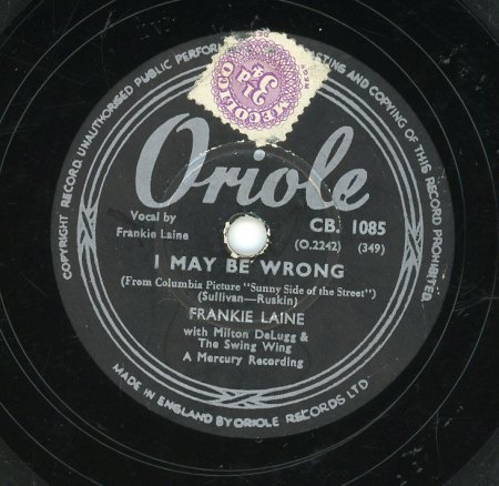 FRANKIE LAINE - ein paar Schellacks...