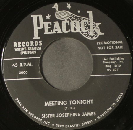 SISTER JOSEPHINE JAMES (& REV. CLEOPHUS ROBINSON)