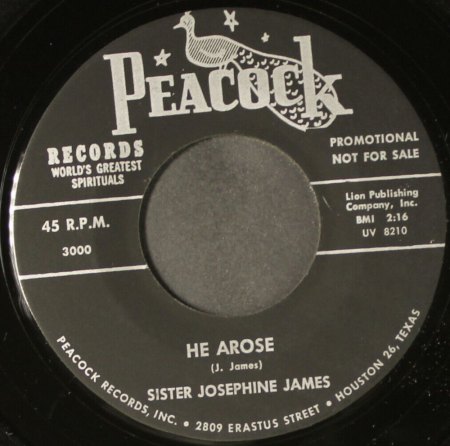 SISTER JOSEPHINE JAMES (& REV. CLEOPHUS ROBINSON)