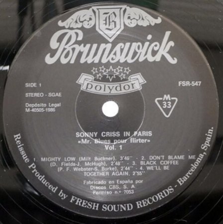 SONNY CRISS