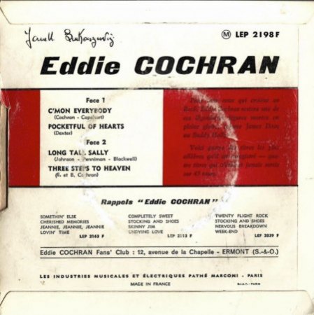 EDDIE COCHRAN im restlichen Europa