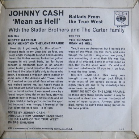 JOHNNY CASH auf CBS