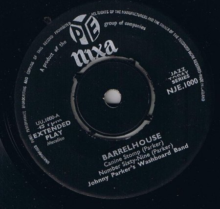 JOHNNY PARKER'S WASHBOARD BAND - Skiffle Music