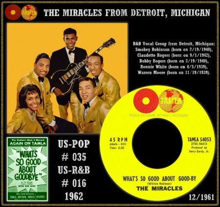 MIRACLES - featuring Bill 'Smokey' Robinson