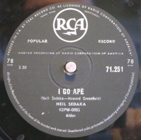 Neil Sedaka auf Schellack
