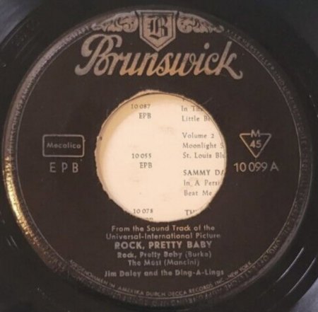 ROCK, PRETTY BABY rare Brunswick 10" Soundtrack LP 1957