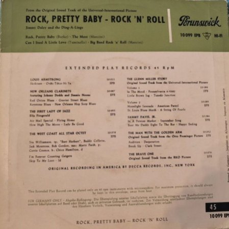 ROCK, PRETTY BABY rare Brunswick 10" Soundtrack LP 1957