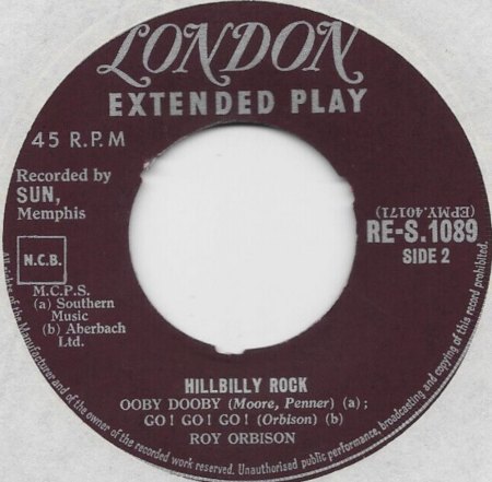 ROY ORBISON - Hillbilly Rock London EP RE S 1089