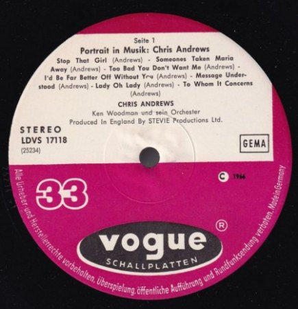 Vogue LP-Serie "Portrait in Musik"