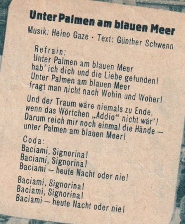 UNTER PALMEN AM BLAUEN MEER