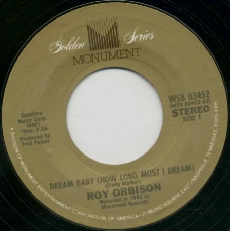 DREAM BABY - Roy Orbison - deutsch von Billy Mo