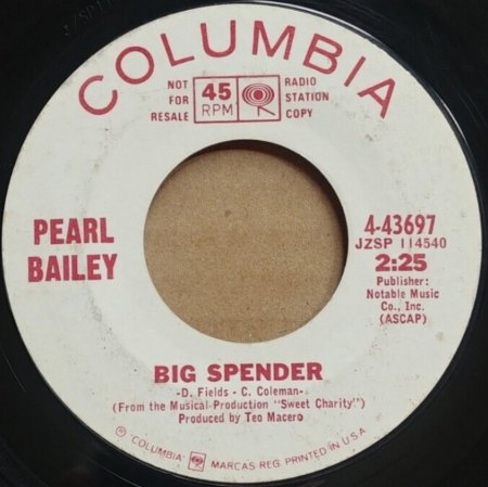 PEARL BAILEY, Sängerin und Schauspielerin