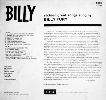 Billy Fury - LPs