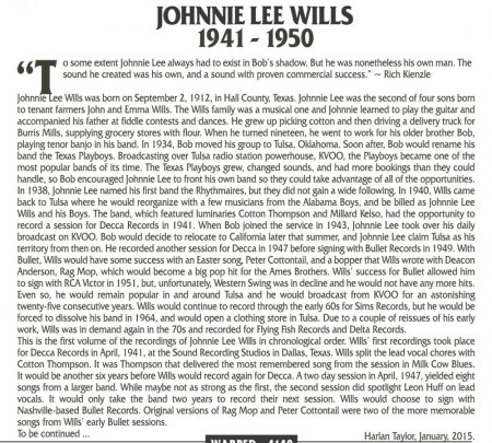 JOHNNIE LEE WILLS