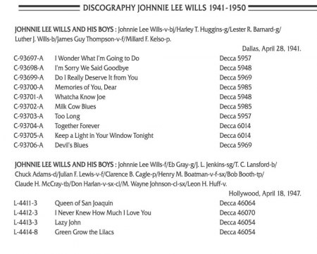 JOHNNIE LEE WILLS