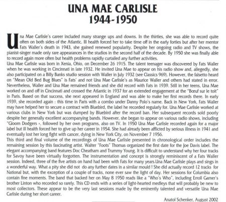 UNA MAE CARLISLE