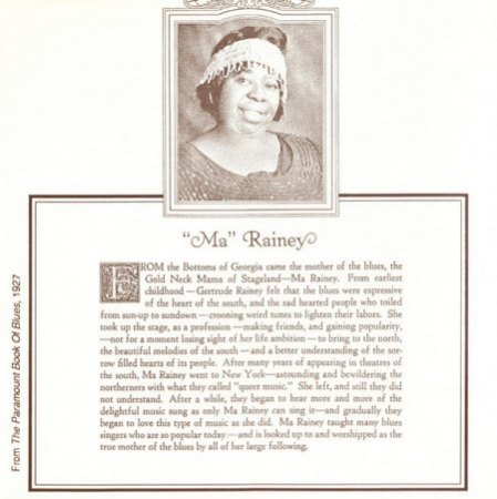 GERTRUDE 'MA' RAINEY