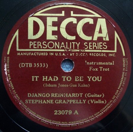 STÉPHANE GRAPPELLI (GRAPPELLY)