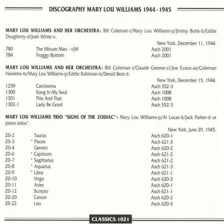 MARY LOU WILLIAMS