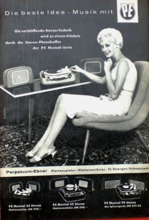 Historische Plattenspielerwerbung aus den Fifties