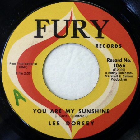 YOU ARE MY SUNSHINE bereits 1956 auf 45 RPM