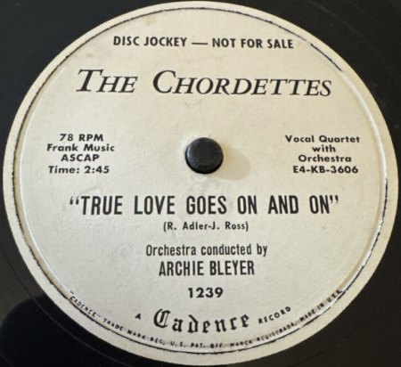 CHORDETTES - Geschichte des Quartetts und Singles