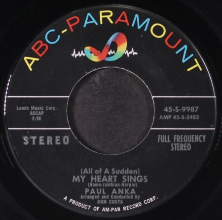 PAUL ANKA - seine Singles