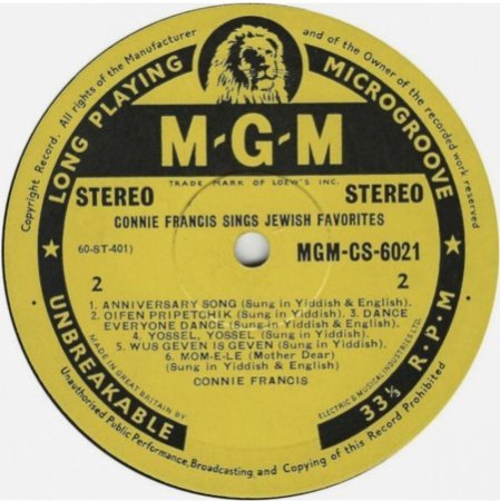 CONNIE FRANCIS LP-Diskographie