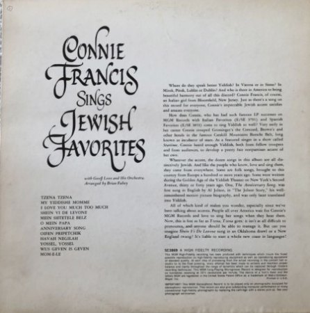 CONNIE FRANCIS LP-Diskographie