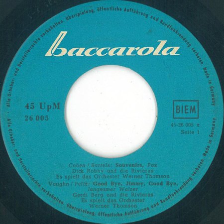 - Souvenirs mit Bill Ramsey ( Bildcover )  1959 ! -