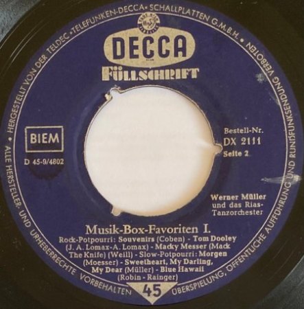 - Souvenirs mit Bill Ramsey ( Bildcover )  1959 ! -