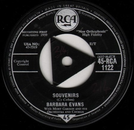 - Souvenirs mit Bill Ramsey ( Bildcover )  1959 ! -