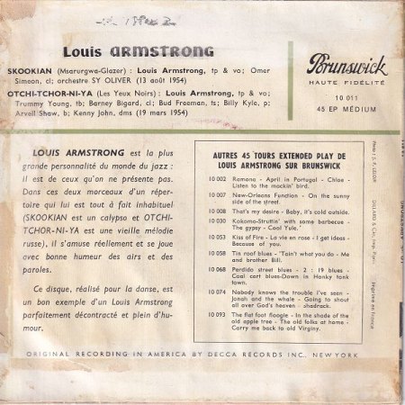 LOUIS ARMSTRONG auf Brunswick/Decca