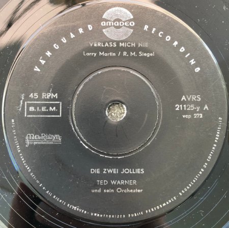 BERT SUPLIE singt einer sehr rare Coverversion TINALIE 1958