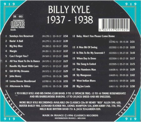 BILLY KYLE