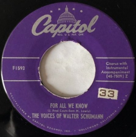 VOICES OF WALTER SCHUMANN - HOT 100 VON 1955
