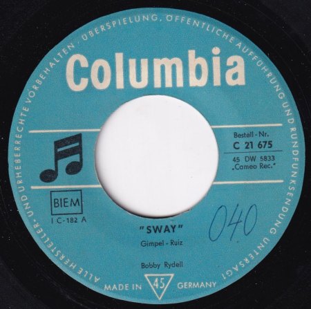 SWAY - Laurie London - Wild und heiß - Odeon O 21 696