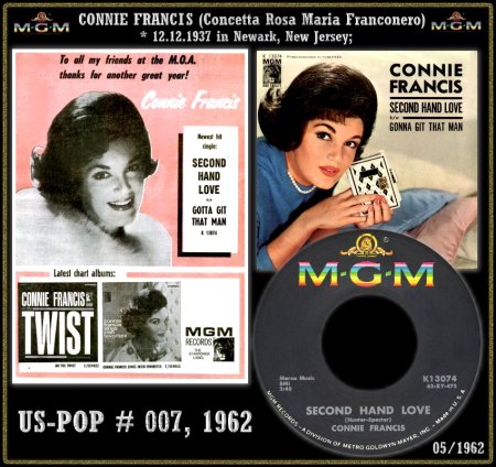 CONNIE FRANCIS - HOT 100 - 1962