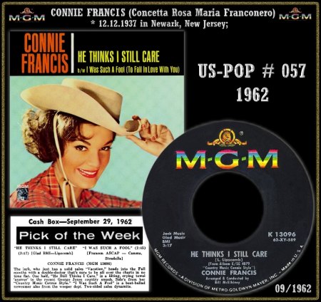 CONNIE FRANCIS - HOT 100 - 1962
