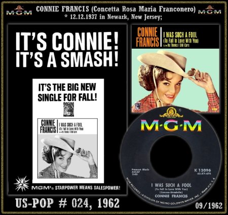 CONNIE FRANCIS - HOT 100 - 1962