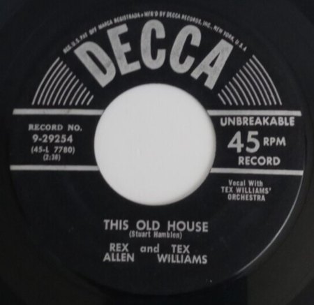 THIS OLE HOUSE - Stuart Hamblen + Bruce Low