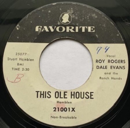 THIS OLE HOUSE - Stuart Hamblen + Bruce Low