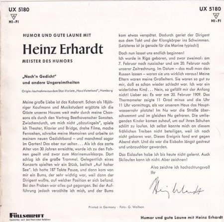 HEINZ ERHARDT - 100. Geburtstag!