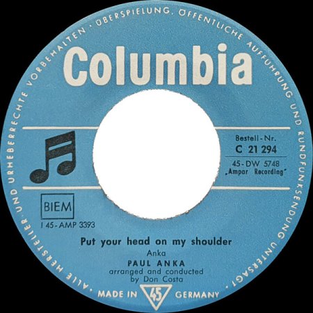 PUT YOUR HEAD ON MY SHOULDER - Original und Coverversion!