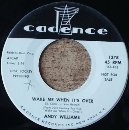 Andy Williams - Cadence Records