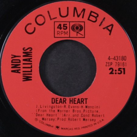 ANDY WILLIAMS - COLUMBIA RECORDS