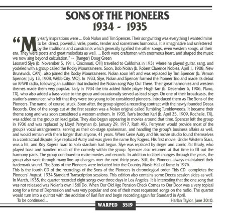 SONS OF THE PIONEERS