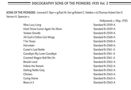 SONS OF THE PIONEERS