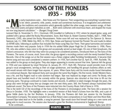 SONS OF THE PIONEERS