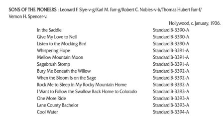 SONS OF THE PIONEERS